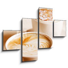 Obraz 4D tydln - 120 x 90 cm F_IB41936677 - Coffee cup with artistic cream decoration
