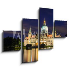 Obraz 4D tydln - 120 x 90 cm F_IB42367432 - City Hall of Hannover, Germany by night