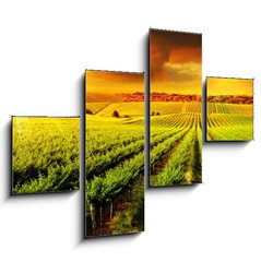 Obraz 4D tydln - 120 x 90 cm F_IB42395057 - Stunning Vineyard Sunset - Ohromujc zpad slunce na vinici