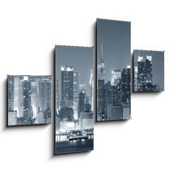 Obraz 4D tydln - 120 x 90 cm F_IB42447200 - New York City Manhattan black and white - New York City Manhattan ern a bl