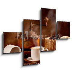 Obraz 4D tydln - 120 x 90 cm F_IB42479858 - Caff tostato e macinato con cappuccino caldo