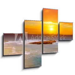 Obraz 4D tydln - 120 x 90 cm F_IB42642091 - Ibiza Cala Conta Comte Compte sunset