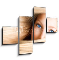 Obraz 4D tydln - 120 x 90 cm F_IB43028918 - Blond Girl. Blonde Woman with Blue Eyes