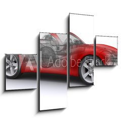 Obraz 4D tydln - 120 x 90 cm F_IB43833151 - 3D rendered Concepts Sports Car