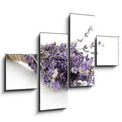 Obraz 4D tydln - 120 x 90 cm F_IB44291419 - Lavender flowers isolated on white