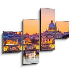 Obraz 4D tydln - 120 x 90 cm F_IB44298623 - St. Peter  s cathedral at night, Rome