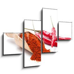 Obraz 4D tydln - 120 x 90 cm F_IB44581682 - milled red chili pepper isolated on white - mlet ??erven chilli papriky izolovanch na blm
