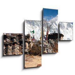 Obraz 4D tydln - 120 x 90 cm F_IB44614467 - buddhist prayer walls or prayer stupas in nepal