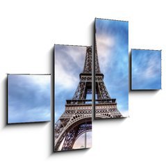 Obraz 4D tydln - 120 x 90 cm F_IB44846835 - Ciel tourment au dessus de la Tour Eiffel.