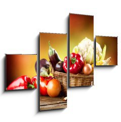 Obraz 4D tydln - 120 x 90 cm F_IB44949889 - Healthy Organic Vegetables Still life Art Design