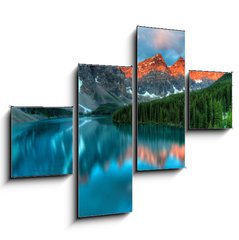 Obraz 4D tydln - 120 x 90 cm F_IB45095927 - Moraine Lake Sunrise Colorful Landscape