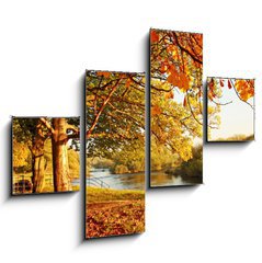 Obraz 4D tydln - 120 x 90 cm F_IB45108931 - Beautiful Autumn in the park - Krsn podzim v parku