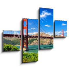 Obraz 4D tydln - 120 x 90 cm F_IB45170753 - Golden gate bridge vivid day landscape, San Francisco