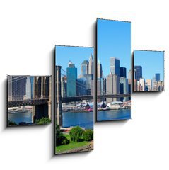 Obraz tydln 4D - 120 x 90 cm F_IB4526785 - New York City Skyline and Brooklyn Bridge