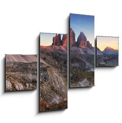 Obraz   Sunset mountain panorama in Italy Dolomites  Tre Cime, 120 x 90 cm