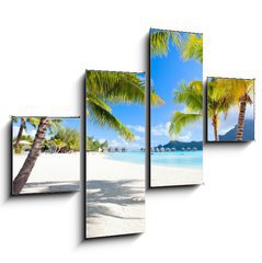 Obraz 4D tydln - 120 x 90 cm F_IB45867678 - Bora Bora beach