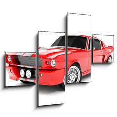 Obraz čtyřdílný 4D - 120 x 90 cm F_IB4599726 - Red Classical Sports Car