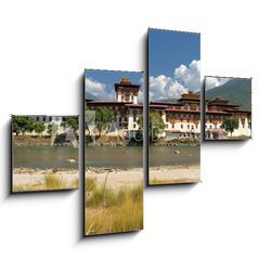 Obraz 4D tydln - 120 x 90 cm F_IB46784957 - Punakha Dzong, Bhutan