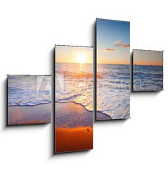 Obraz 4D tydln - 120 x 90 cm F_IB47125419 - sunset and sea
