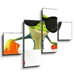 Obraz 4D tydln - 120 x 90 cm F_IB47270390 - Green frog