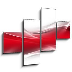 Obraz 4D tydln - 120 x 90 cm F_IB47304678 - Abstract shine red fractal waves