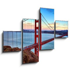 Obraz 4D tydln - 120 x 90 cm F_IB48272681 - horizontal view of Golden Gate Bridge - horizontln pohled na most Golden Gate
