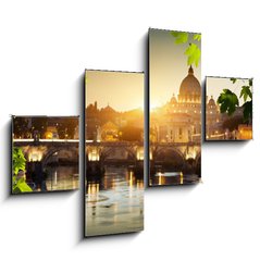 Obraz 4D tydln - 120 x 90 cm F_IB49782926 - view on Tiber and St Peter Basilica in Vatican