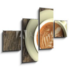 Obraz 4D tydln - 120 x 90 cm F_IB49909695 - Taza de caf   con dibujo
