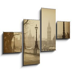 Obraz 4D tydln - 120 x 90 cm F_IB50280997 - Vintage Retro Picture of Big Ben / Houses of Parliament (London)