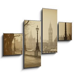 Obraz   Vintage Retro Picture of Big Ben / Houses of Parliament (London), 120 x 90 cm