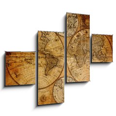 Obraz 4D tydln - 120 x 90 cm F_IB51137009 - Old map(1746) - Star mapa (1746)