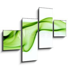 Obraz 4D tydln - 120 x 90 cm F_IB52172020 - green abstract smoke curves