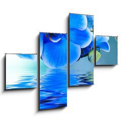 Obraz 4D tydln - 120 x 90 cm F_IB52702092 - ramo de orqu  dea y reflejo en el agua