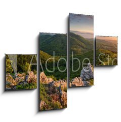 Obraz   Green nature panorama with sun, 120 x 90 cm