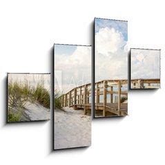 Obraz 4D tydln - 120 x 90 cm F_IB53525706 - Boardwalk in the Beach Sand Dunes