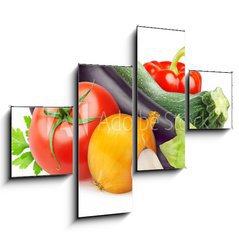 Obraz 4D tydln - 120 x 90 cm F_IB54339773 - Fresh vegetables isolated on white - erstv zelenina izolovanch na blm