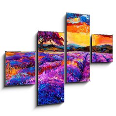 Obraz 4D tydln - 120 x 90 cm F_IB54800593 - Lavender fields