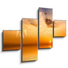 Obraz 4D tydln - 120 x 90 cm F_IB58094630 - Beautiful sunset with clouds reflected in water.