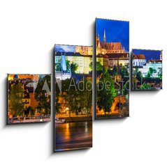 Obraz 4D tydln - 120 x 90 cm F_IB58144488 - Night scenery of Prague, Czech Republic