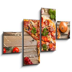 Obraz 4D tydln - 120 x 90 cm F_IB58606302 - Sausage pizza