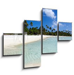 Obraz 4D tydln - 120 x 90 cm F_IB58724072 - Landscape of of Maina Island in Aitutaki Lagoon Cook Islands - Krajina ostrova Maina v lagun Aitutaki Cookovy ostrovy