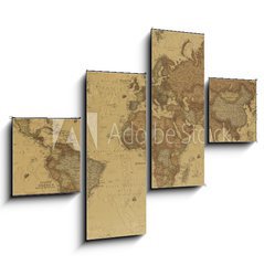 Obraz 4D tydln - 120 x 90 cm F_IB60784042 - Ancient world map