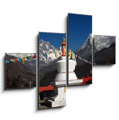 Obraz tydln 4D - 120 x 90 cm F_IB6123732 - Stupa with prayer flags