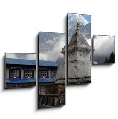 Obraz 4D tydln - 120 x 90 cm F_IB6123816 - Stupa with Om Ma Ne Pad Me Hum stones