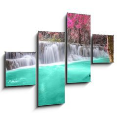 Obraz 4D tydln - 120 x 90 cm F_IB61492263 - Deep forest Waterfall in Kanchanaburi