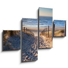 Obraz   path to North sea beach in gold sunshine, 120 x 90 cm