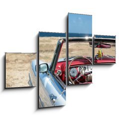 Obraz tydln 4D - 120 x 90 cm F_IB6325595 - cuban vintage car parked on the seacost in havana