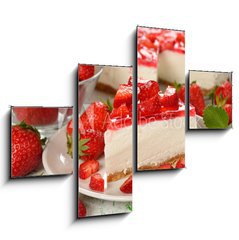 Obraz 4D tydln - 120 x 90 cm F_IB64315819 - strawberry cheesecake