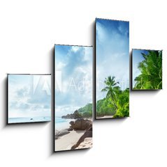 Obraz 4D tydln - 120 x 90 cm F_IB64554088 - sunset on Seychelles beach