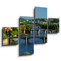 Obraz 4D tydln - 120 x 90 cm F_IB64860561 - View of Charles Bridge in Prague from Letensky gardens.